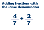 Adding and subtracting fractions with the same denominator